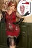 Golden and Red 1920s Plus Size Dress with 20s Accessories Set sold by Zapaka