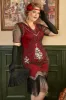 Golden and Red 1920s Plus Size Dress with 20s Accessories Set sold by Zapaka
