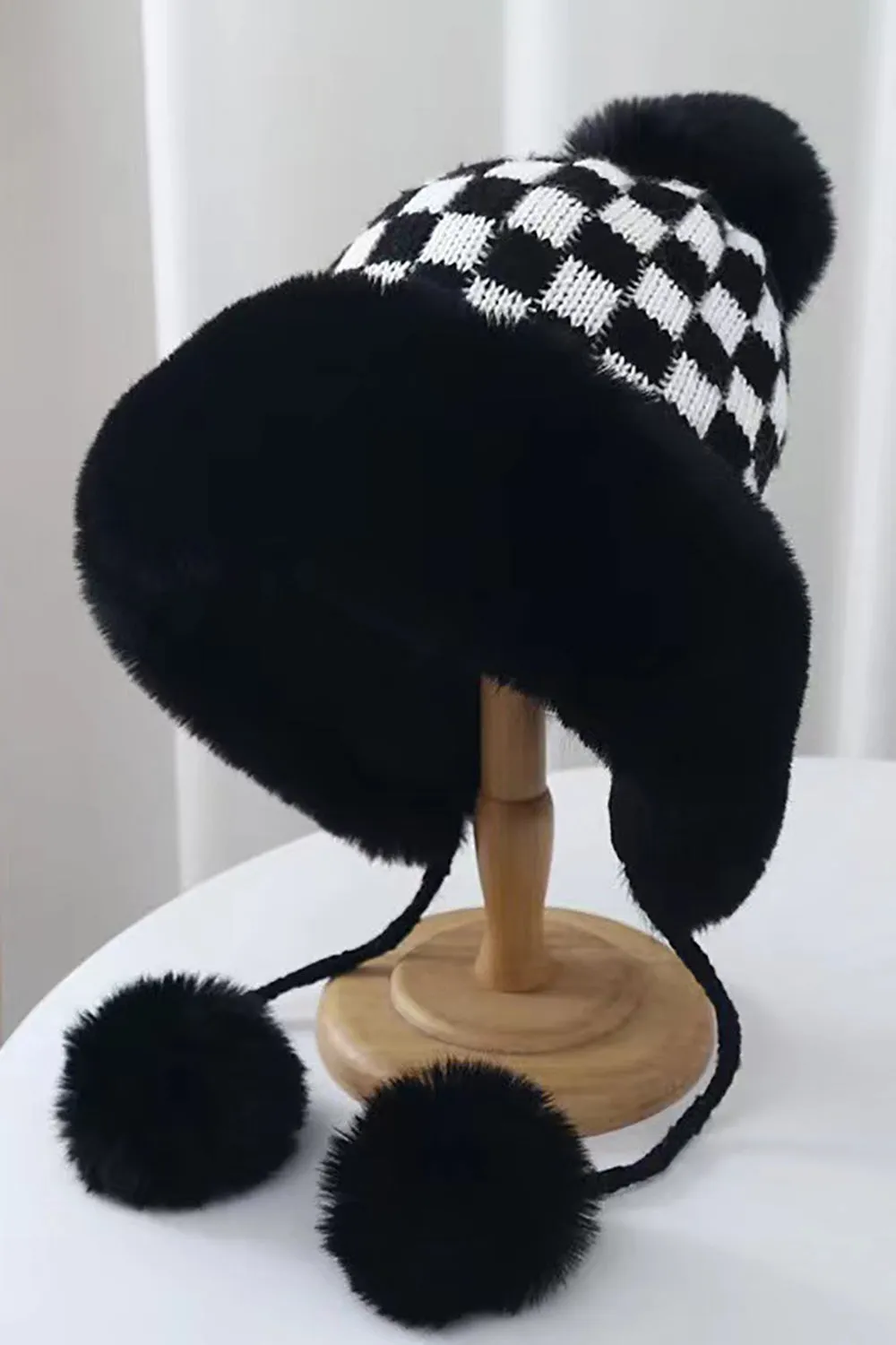 Black Plaid Knitted Hat sold by Zapaka