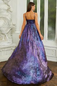 Purple Spaghetti Straps A-line Long Formal Dress sold by Zapaka