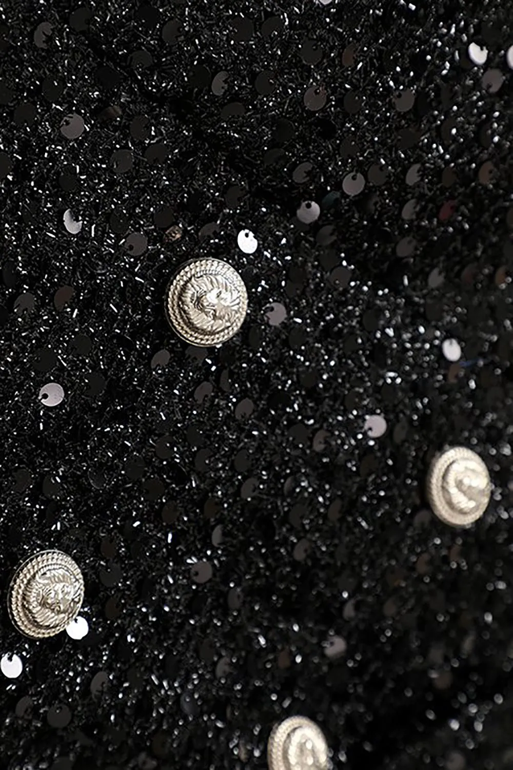 Sparkly Black Sequins Double Breasted Women Blazer sold by Zapaka product image thumbnail 3