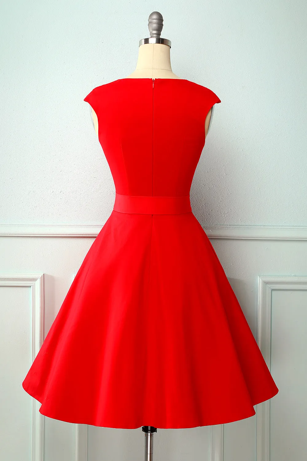 Red Button 1950s Swing Dress sold by Zapaka product image thumbnail 2