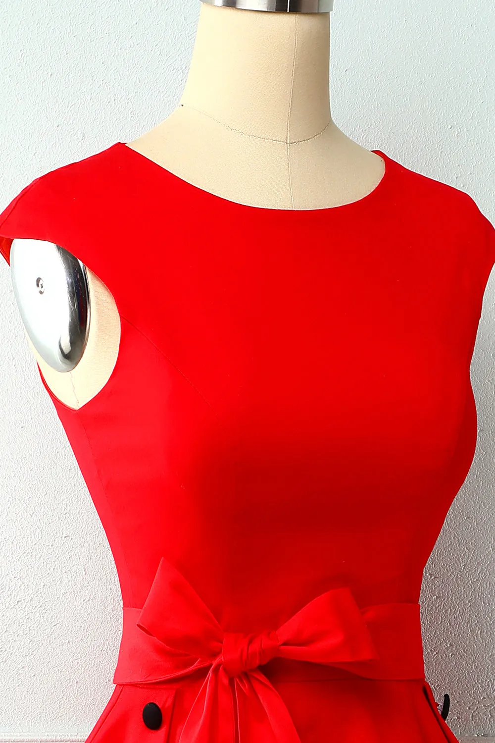 Red Button 1950s Swing Dress sold by Zapaka product image thumbnail 5