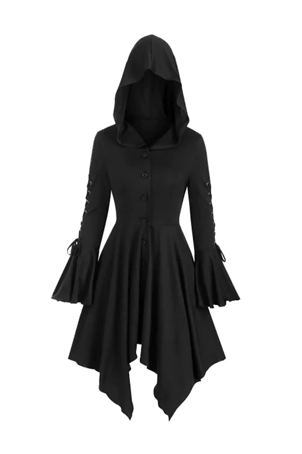 Black Long Sleeves Lace-up Halloween Dress sold by Zapaka