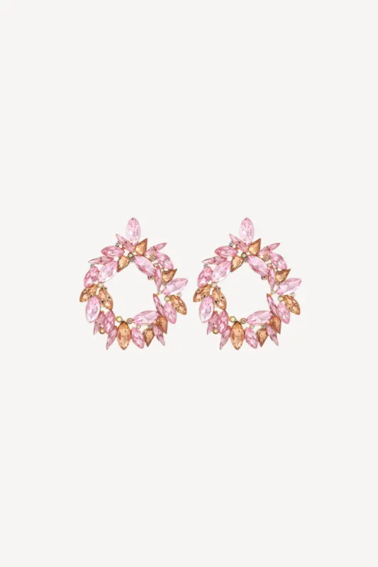 Rhinestone Geometric Round Earrings sold by Zapaka