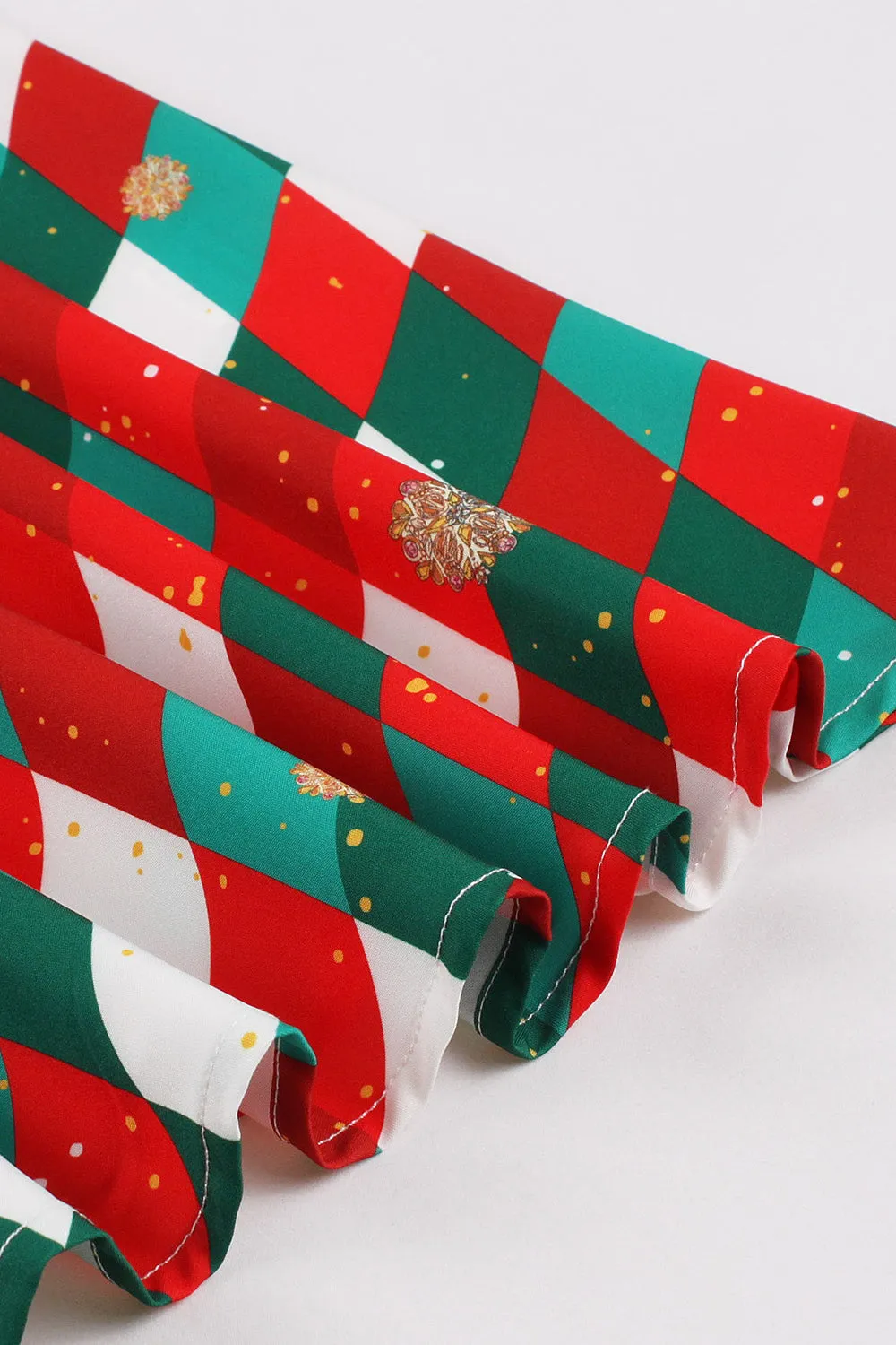 A Line Spaghetti Straps Red Christmas Vinatge Dress sold by Zapaka product image thumbnail 5