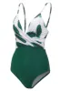 Banana Leaf Printed Green One Piece Swimwear sold by Zapaka