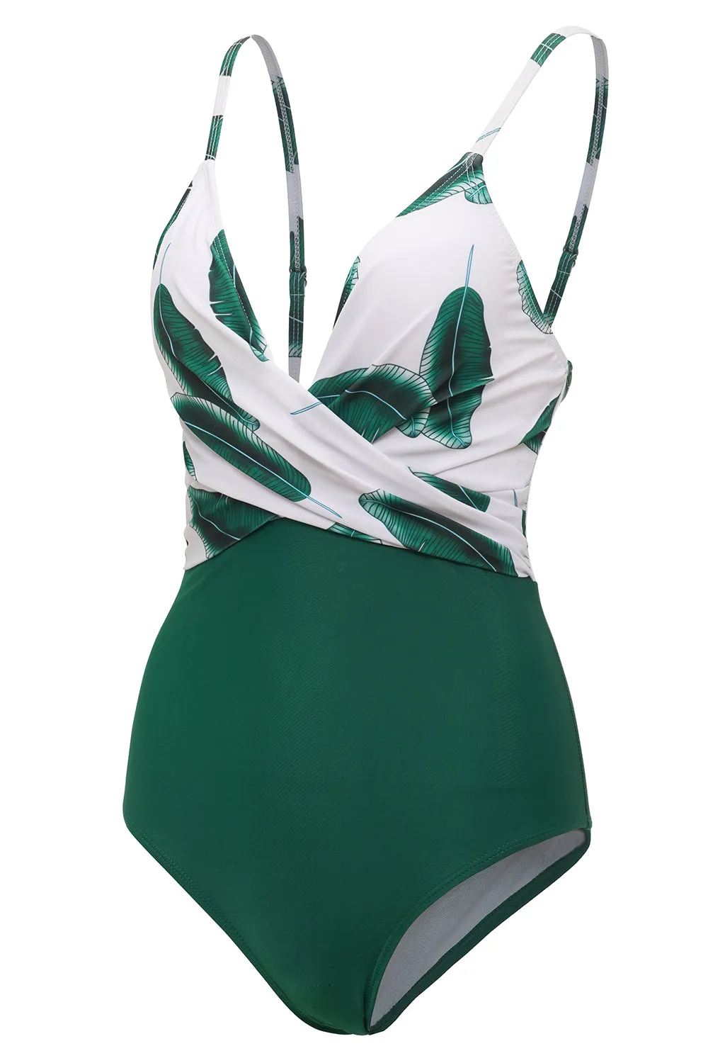 Banana Leaf Printed Green One Piece Swimwear sold by Zapaka product image thumbnail 3