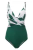 Banana Leaf Printed Green One Piece Swimwear sold by Zapaka