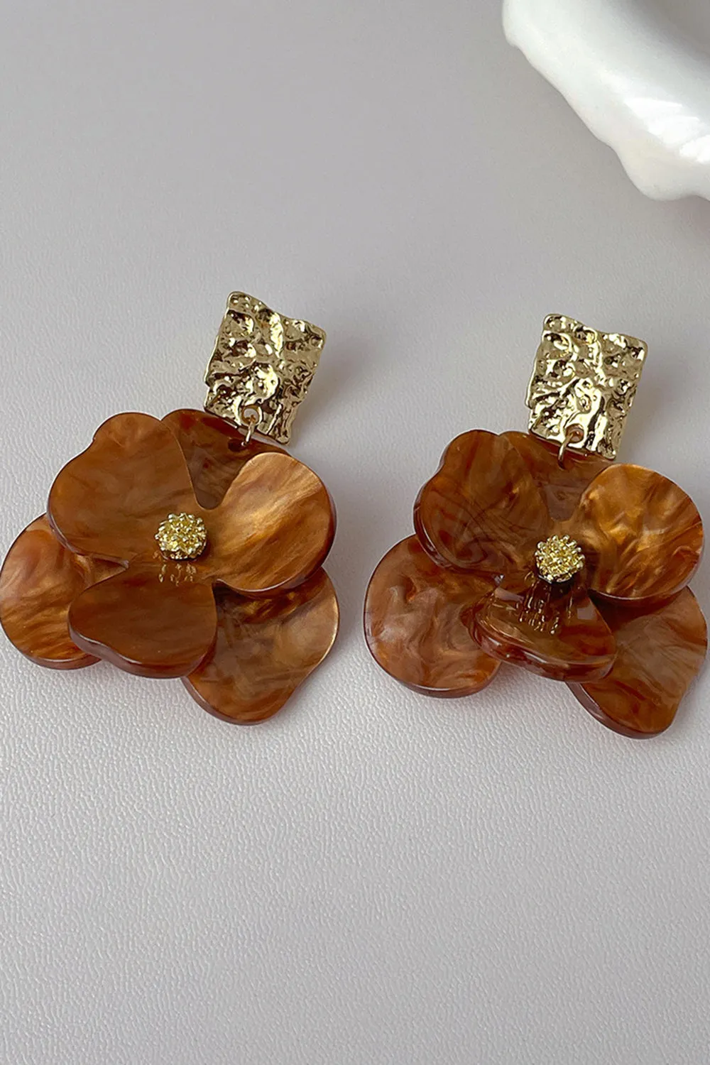 Green Acrylic Flower Shape Earrings sold by Zapaka product image thumbnail 4