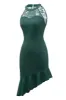 Dark Green Cocktail Dress with Lace sold by Zapaka