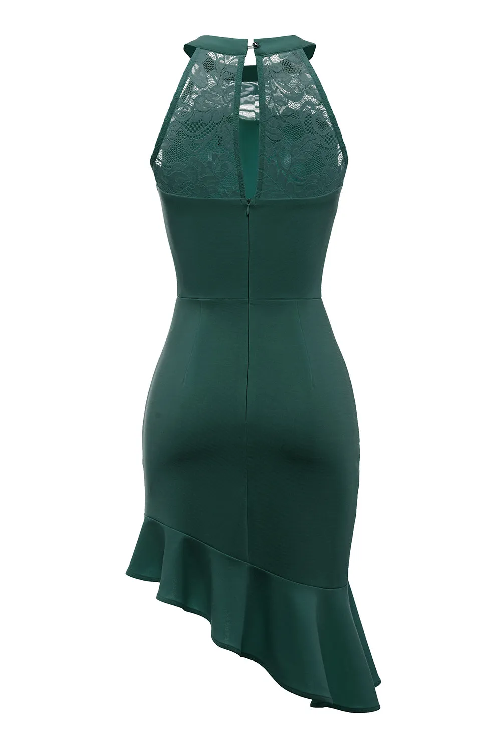 Dark Green Cocktail Dress with Lace sold by Zapaka product image thumbnail 2