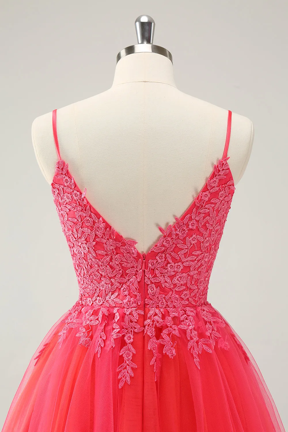 Cute Hot Pink A Line Spaghetti Straps Short Homecoming Dress with Appliques sold by Zapaka product image thumbnail 5