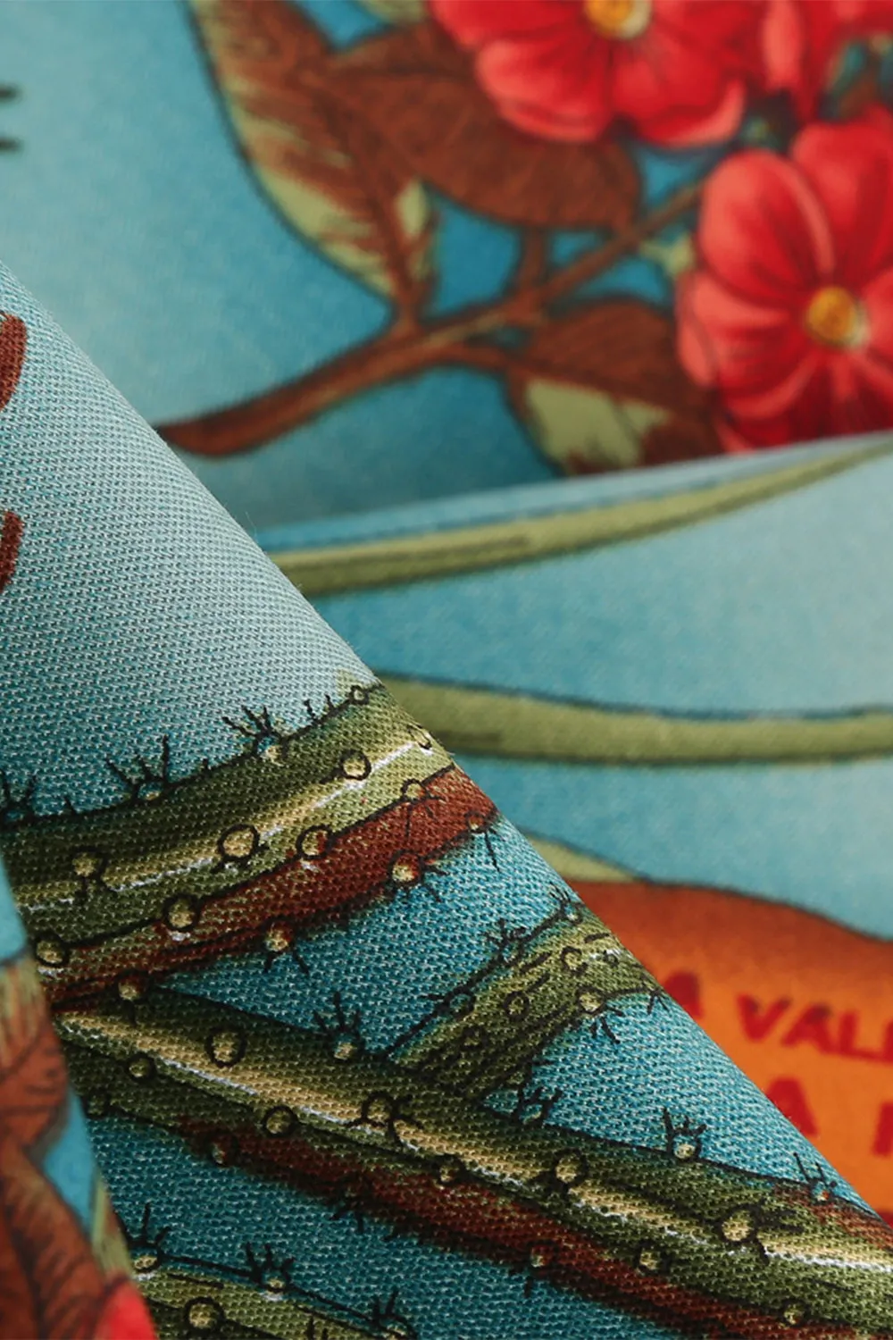 Green Floral Vintage 1950s Dress with Sleeves sold by Zapaka product image thumbnail 5