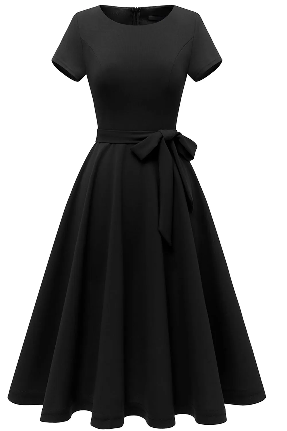 Burgundy Solid 1950s Dress sold by Zapaka product image thumbnail 5