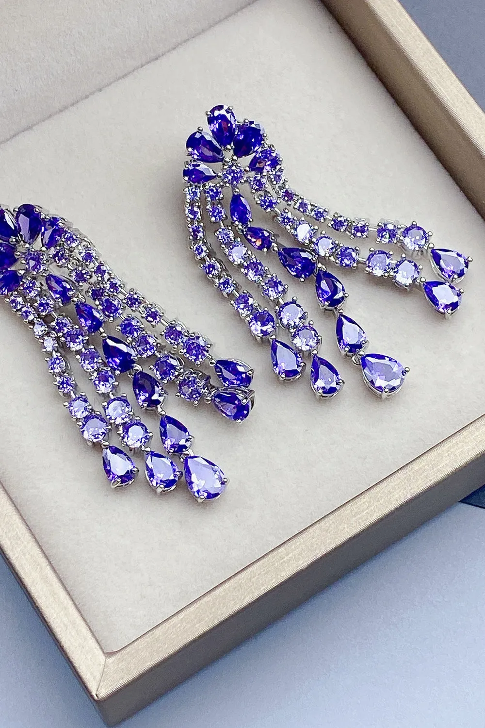 Green Sparkly Rhinestone Drop Earrings for Women sold by Zapaka product image thumbnail 4