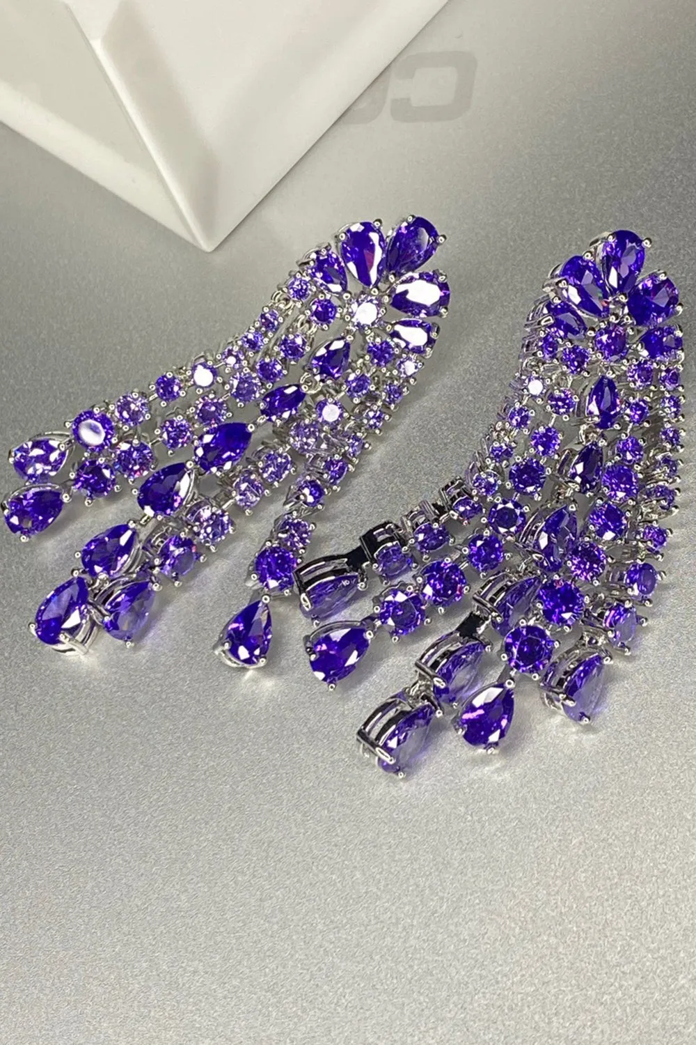 Green Sparkly Rhinestone Drop Earrings for Women sold by Zapaka product image thumbnail 5