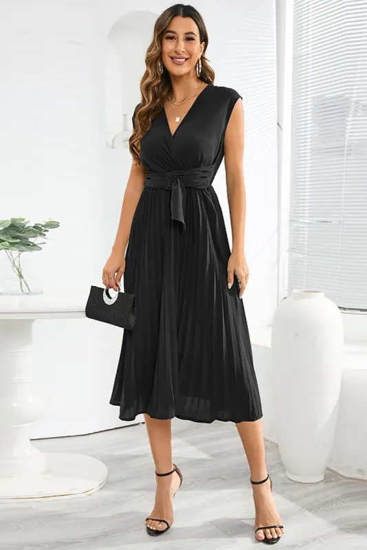 V-Neck Sleeveless Black Casual Dress sold by Zapaka