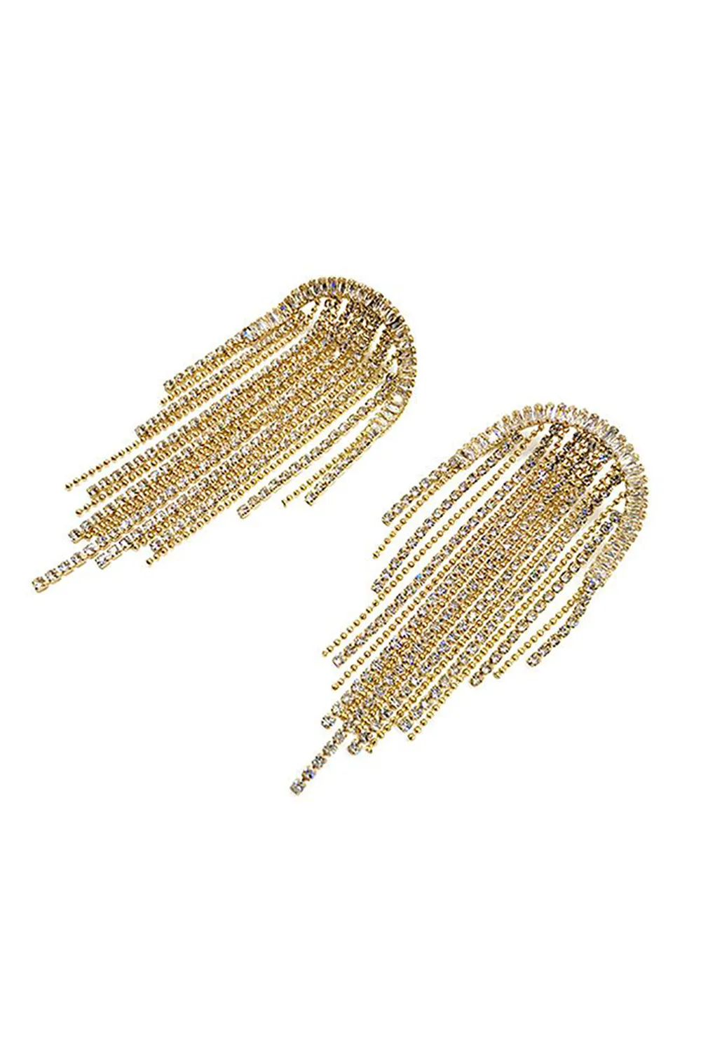 Golden Tassel Rhinestones Earrings sold by Zapaka product image thumbnail 2