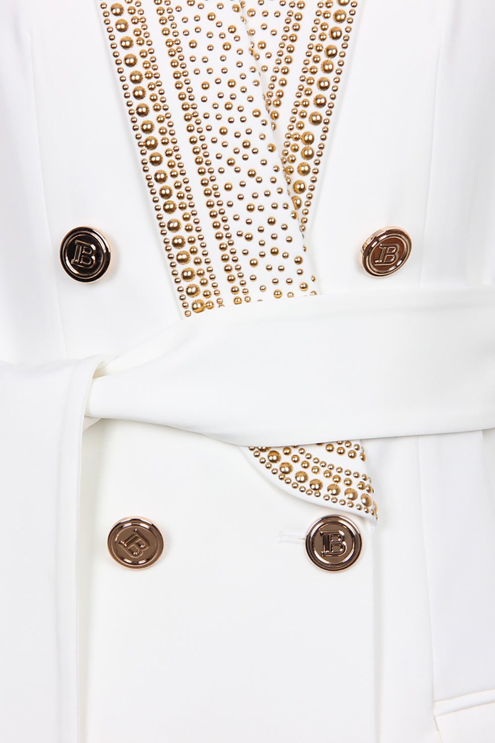 Glitter White Double Breasted Women Blazer with Rivet sold by Zapaka product image thumbnail 3