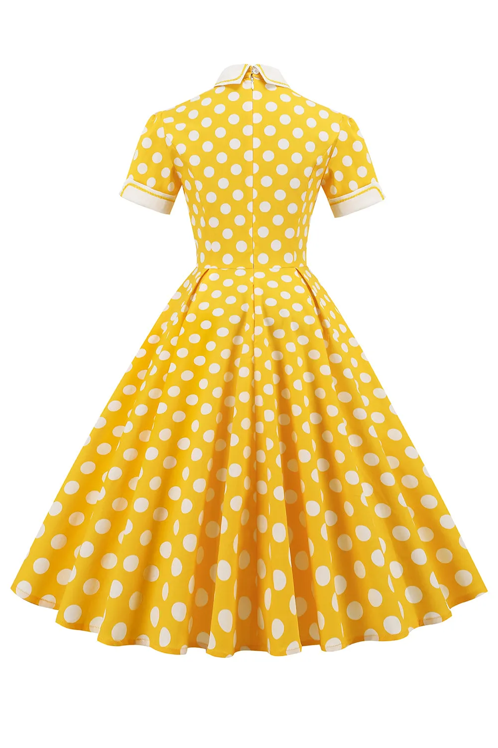 Yellow Polka Dots Spring 1950s Dress sold by Zapaka product image thumbnail 2