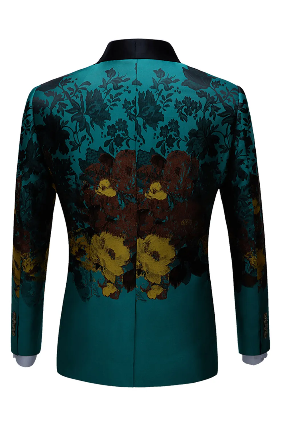 Peacock Green 2 Pieces Jacquard Shawl Lapel Men's Suits sold by Zapaka product image thumbnail 3