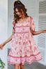V Neck Bohemian Style Printed Blue Summer Dress sold by Zapaka