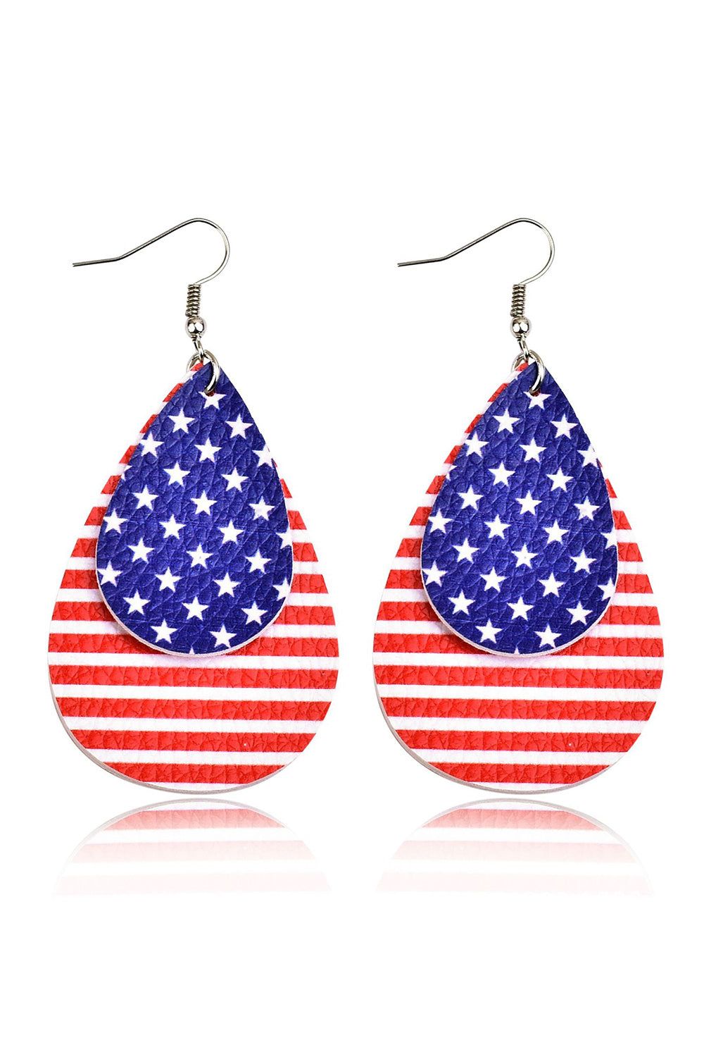 Red American Flag Drop Shape Earrings sold by Zapaka