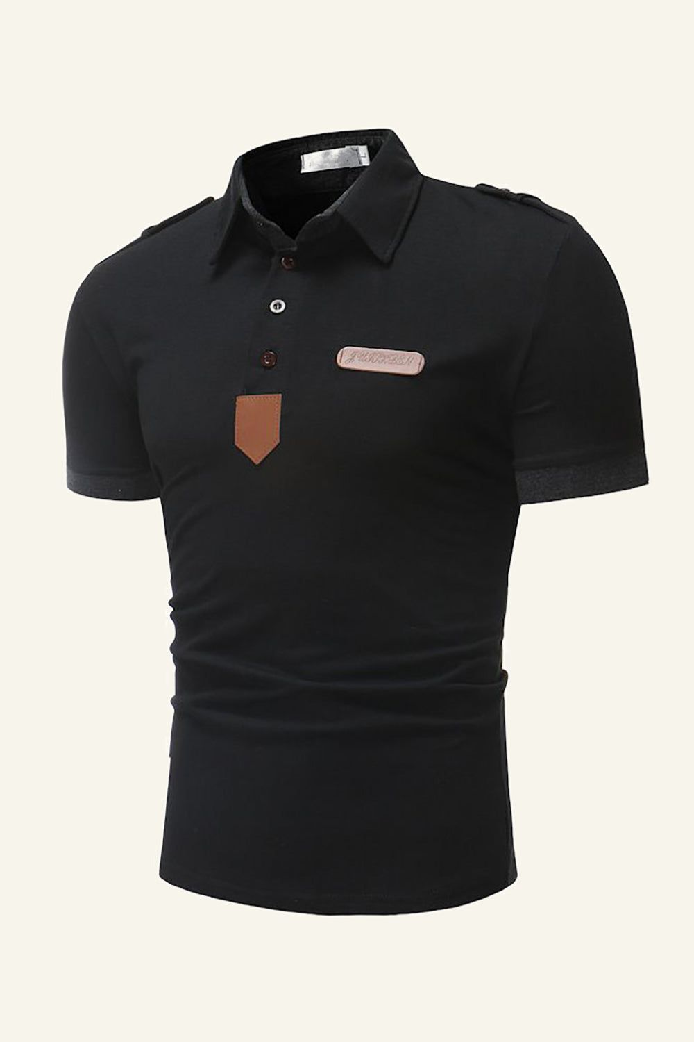 Patchwork Cotton Short-sleeve Casual Polo Shirt sold by Zapaka product image thumbnail 3