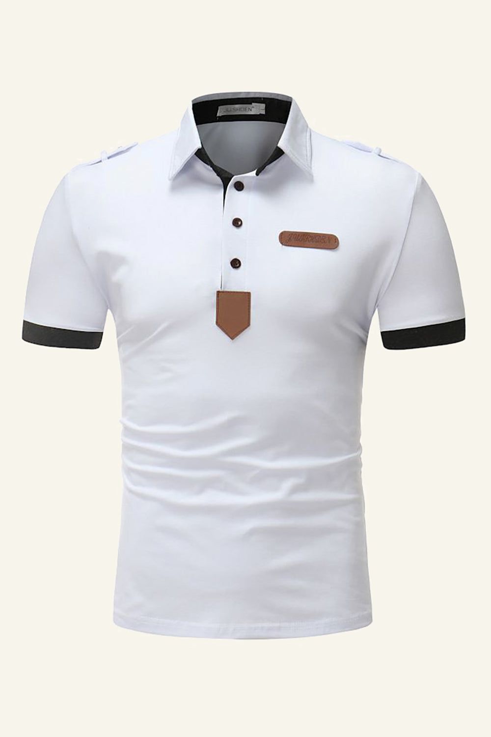 Patchwork Cotton Short-sleeve Casual Polo Shirt sold by Zapaka product image thumbnail 4