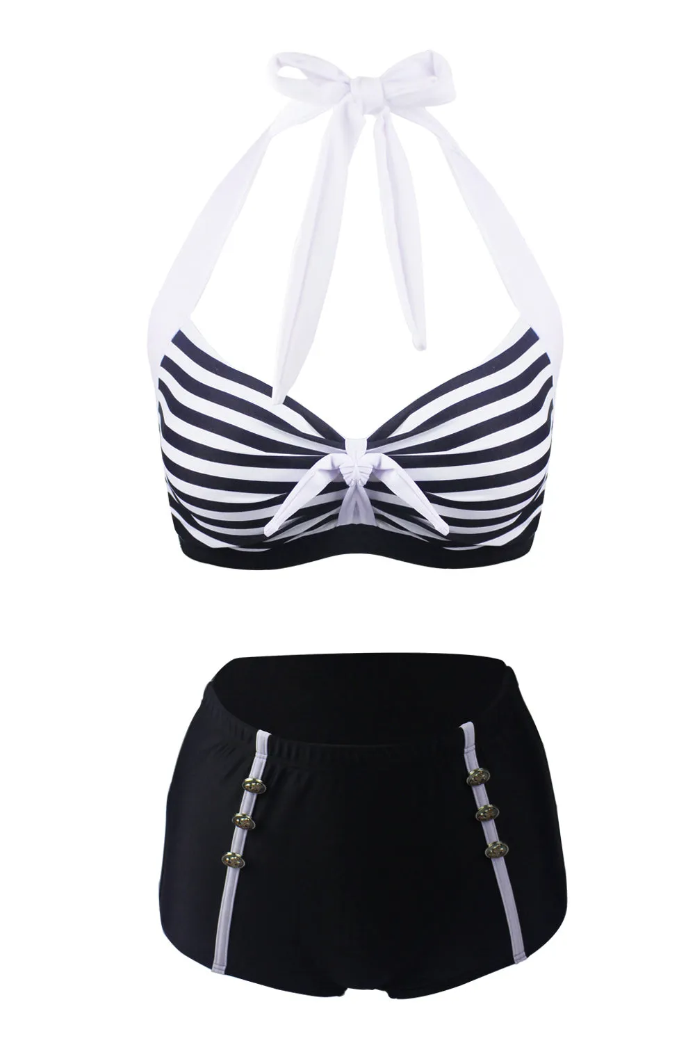 Stripes Two Piece Bikini Swimsuit sold by Zapaka