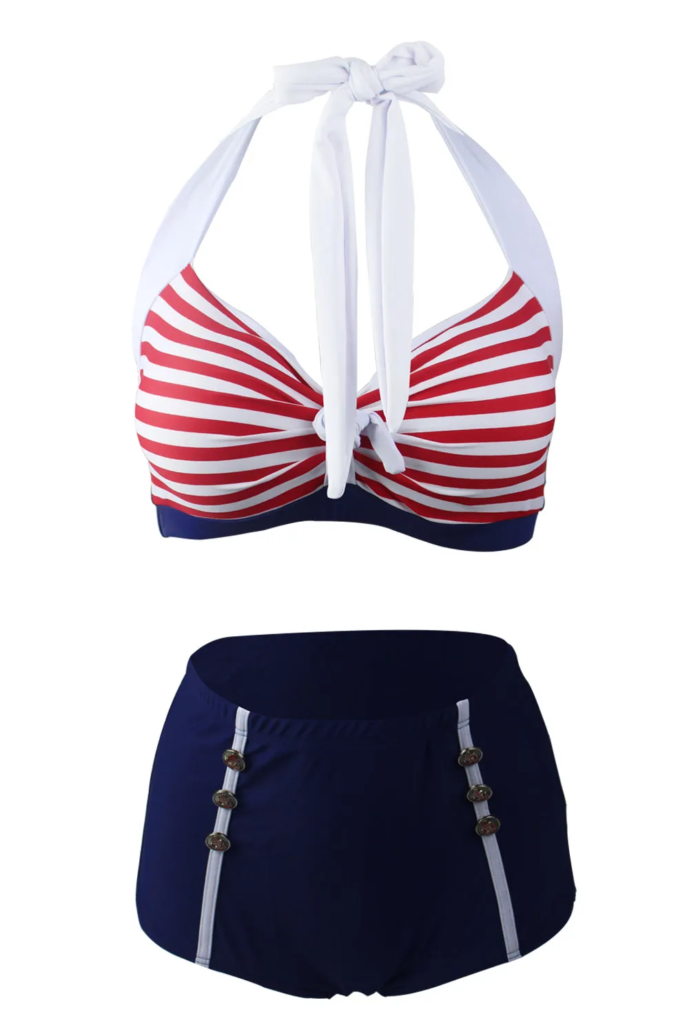 Stripes Two Piece Bikini Swimsuit sold by Zapaka product image thumbnail 5
