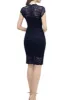 Navy Lace Bodycon Dress sold by Zapaka