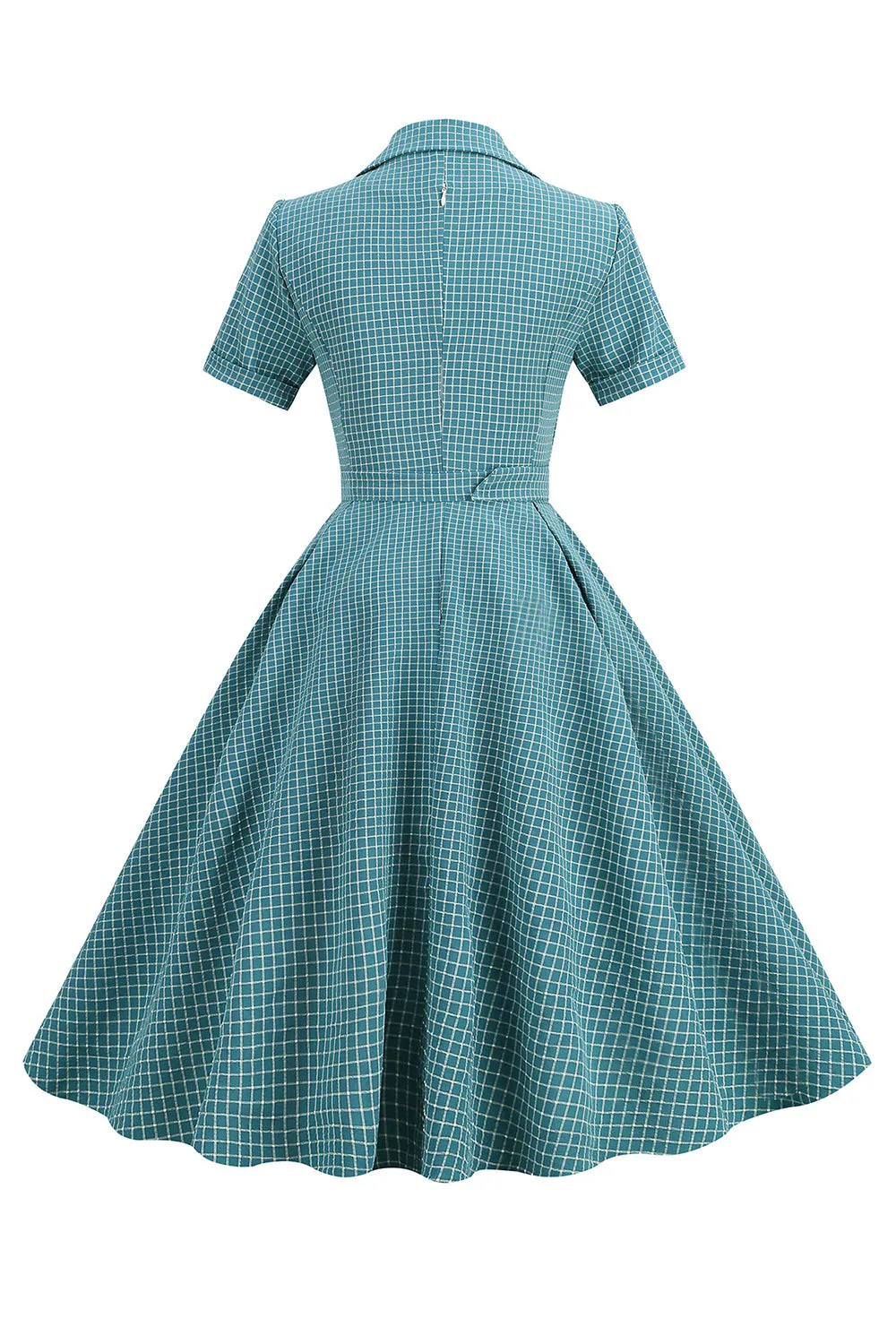 Retro Style Red Plaid 1950s Dress sold by Zapaka product image thumbnail 5