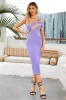 Purple One Shoulder Bodycon Summer Party Dress sold by Zapaka