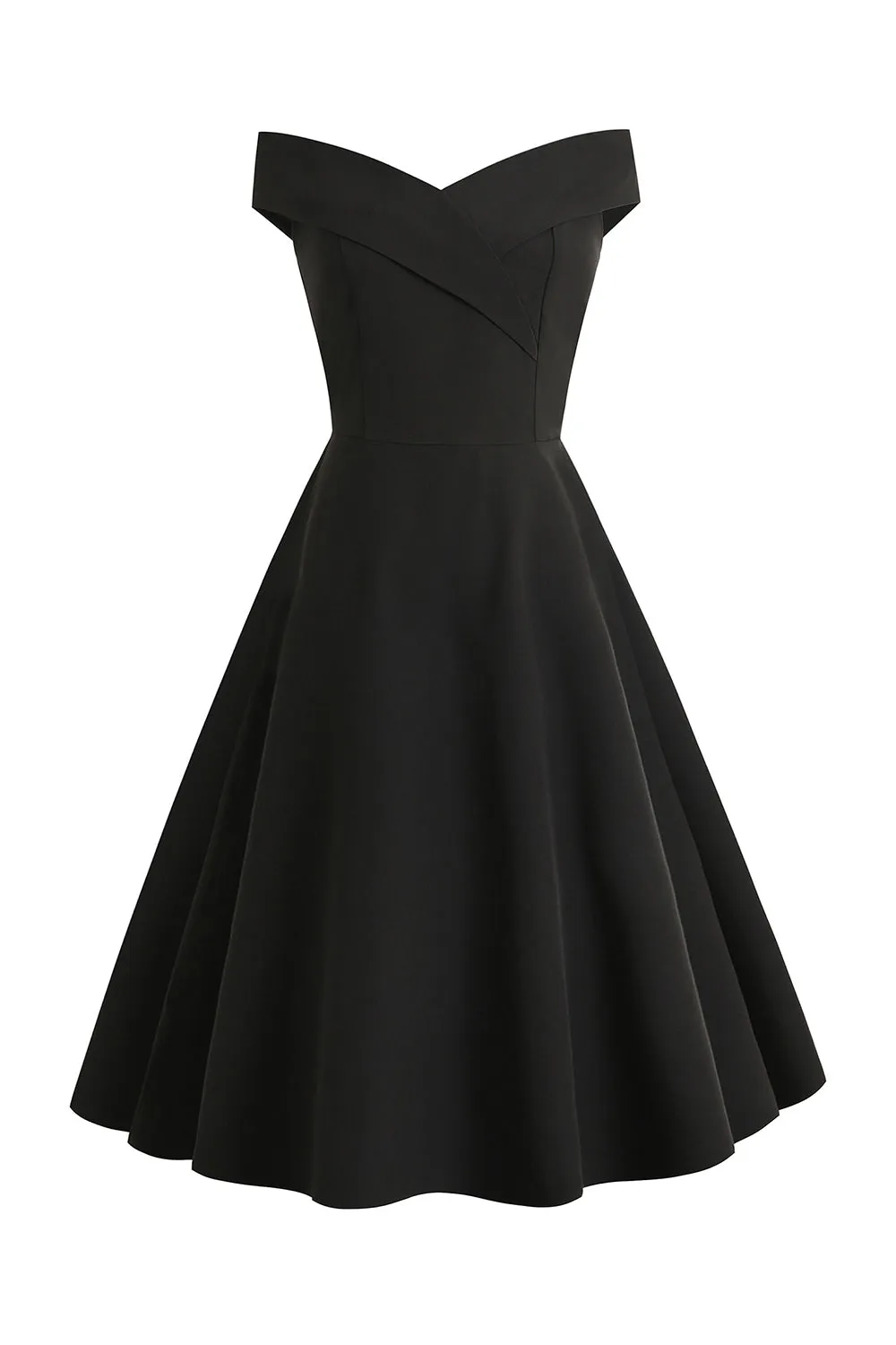 Short A Line Black Vintage 1950s Dress sold by Zapaka