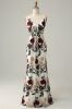 Mermaid Spaghetti Straps Flower Printed Wedding Guest Dress sold by Zapaka