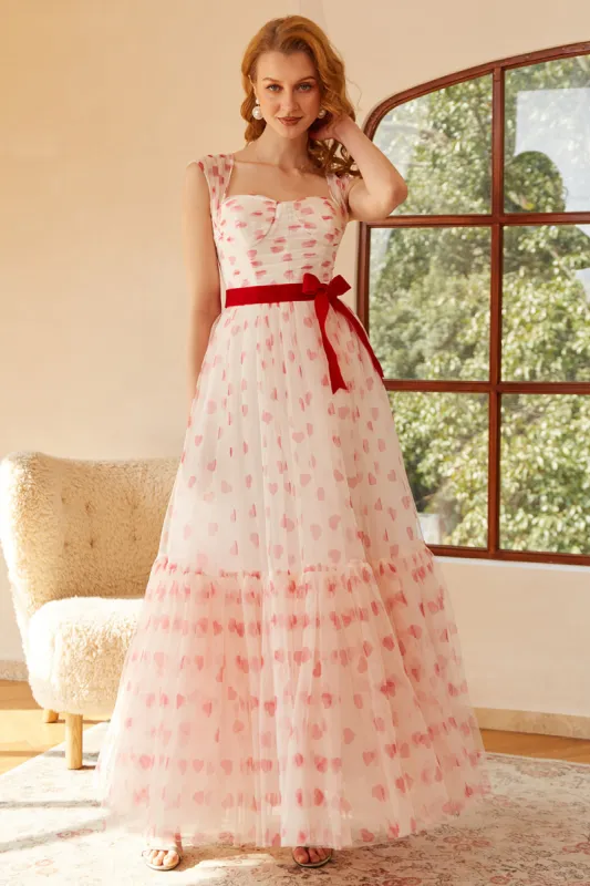 Princess A Line Sweetheart Long Prom Dress with Bowknot sold by Zapaka