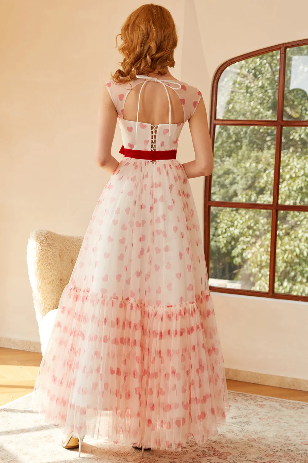 Princess A Line Sweetheart Long Prom Dress with Bowknot sold by Zapaka product image thumbnail 2