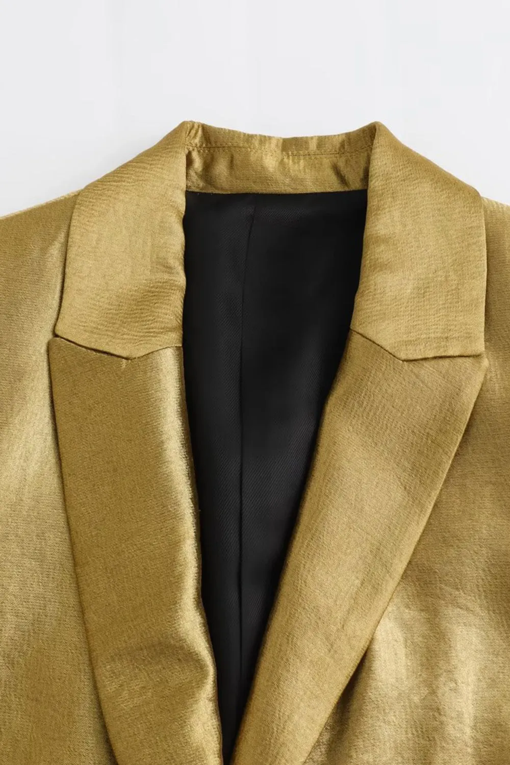 Golden Oversize Peak Lapel Single Breasted Blazer sold by Zapaka product image thumbnail 3