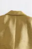 Golden Oversize Peak Lapel Single Breasted Blazer sold by Zapaka