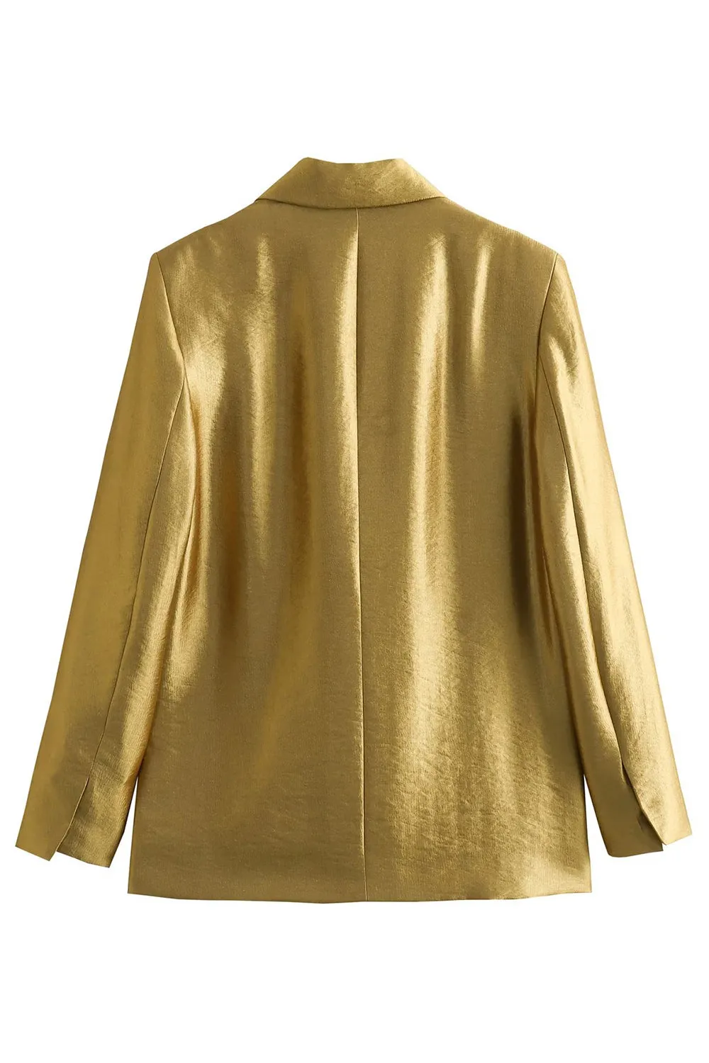 Golden Oversize Peak Lapel Single Breasted Blazer sold by Zapaka product image thumbnail 2