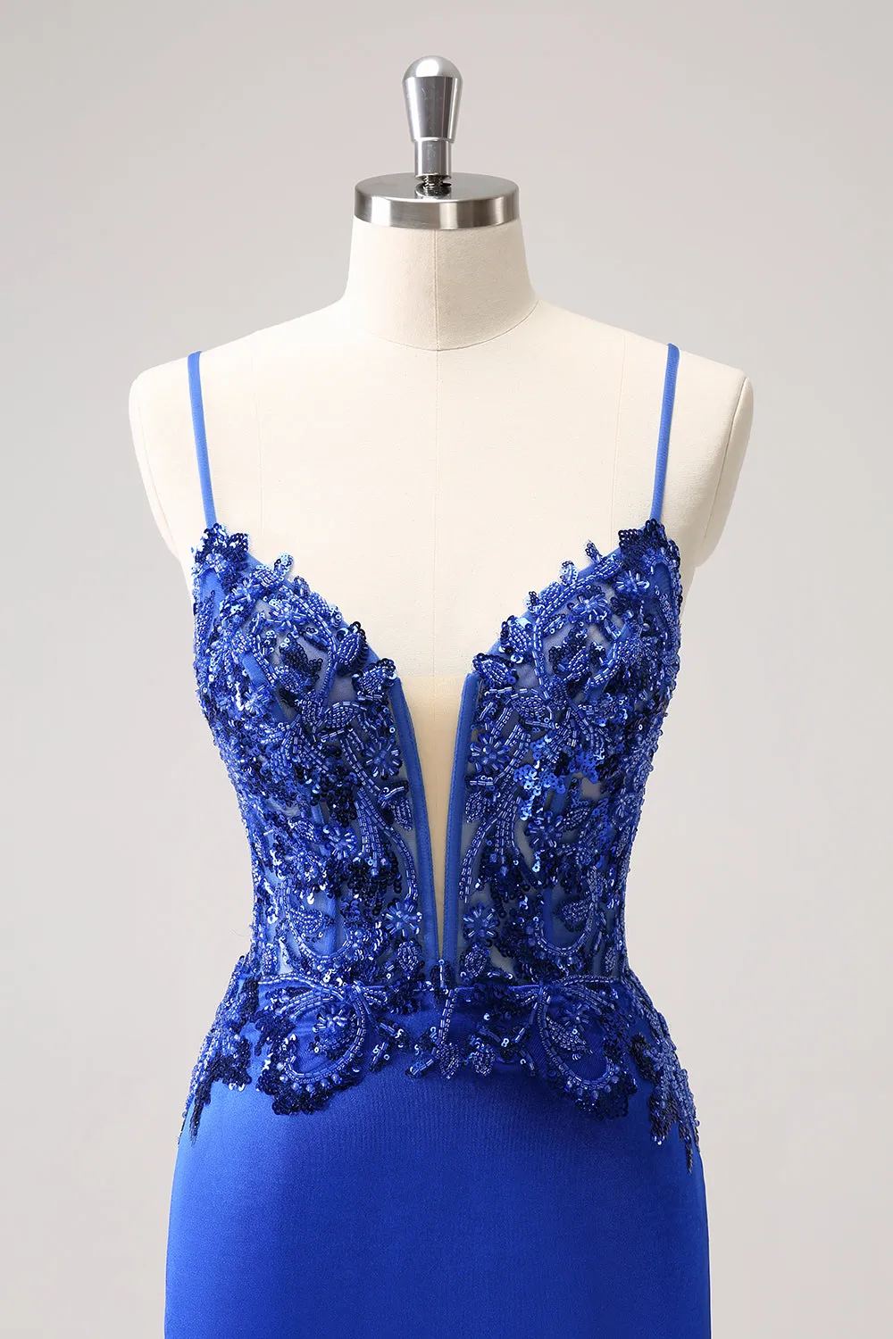 Sparkly Royal Blue Sequin Tight Short Homecoming Dress With Lace Up Back sold by Zapaka product image thumbnail 4