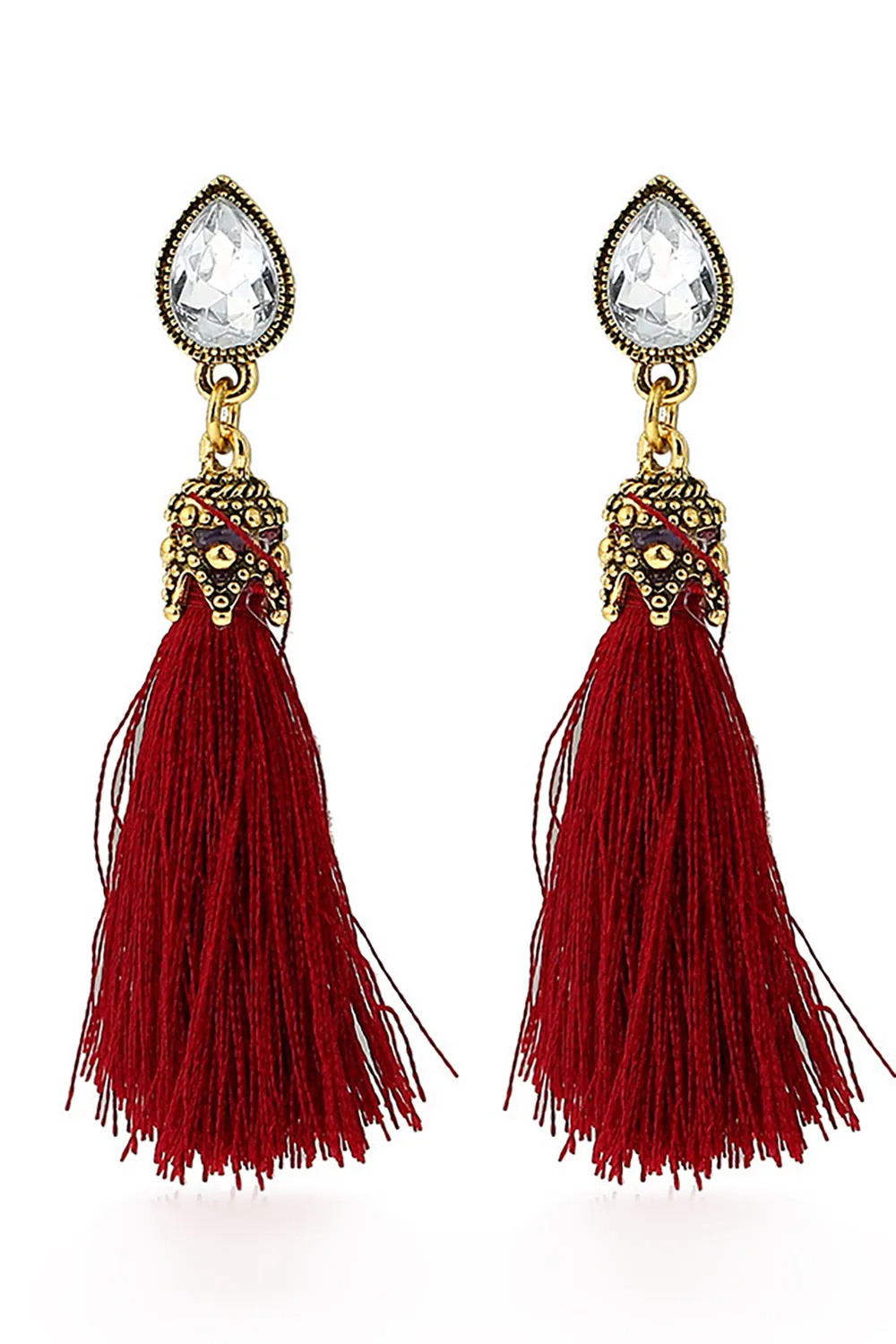 Red Tassels Earrings sold by Zapaka
