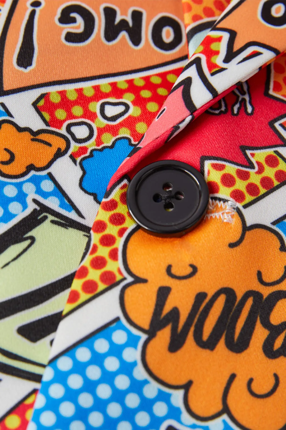 Orange Notched Lapel Graffiti Men's Blazer sold by Zapaka product image thumbnail 4