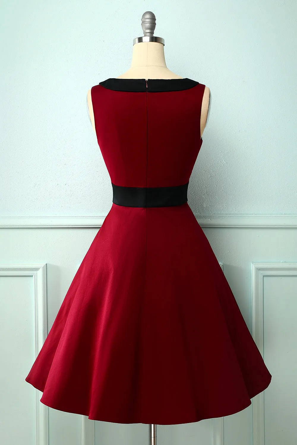 Vintage Burgundy Peter Pan Collar Dress sold by Zapaka product image thumbnail 2