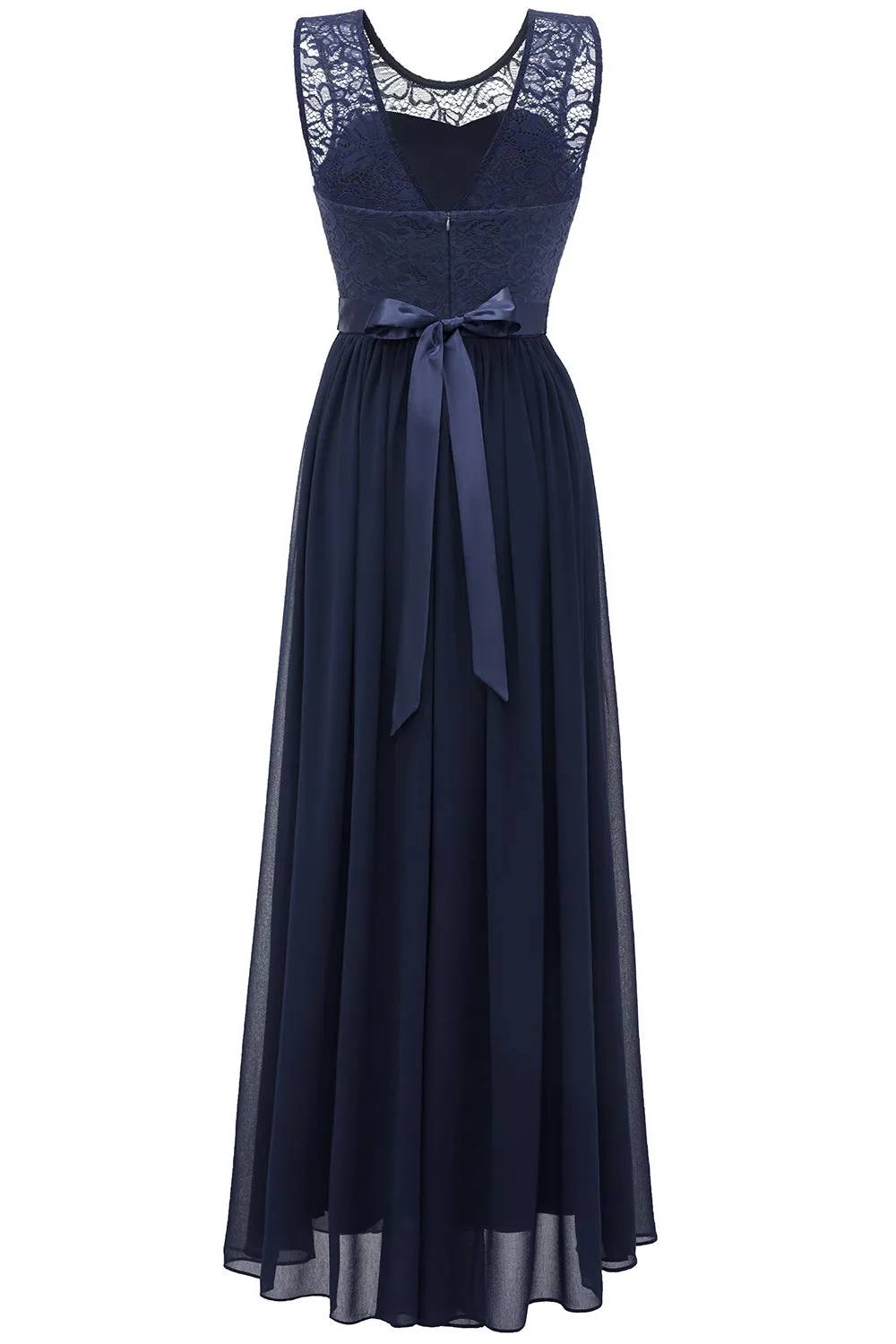 Navy Long Lace Bridesmaid Dress sold by Zapaka product image thumbnail 2