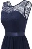 Navy Long Lace Bridesmaid Dress sold by Zapaka
