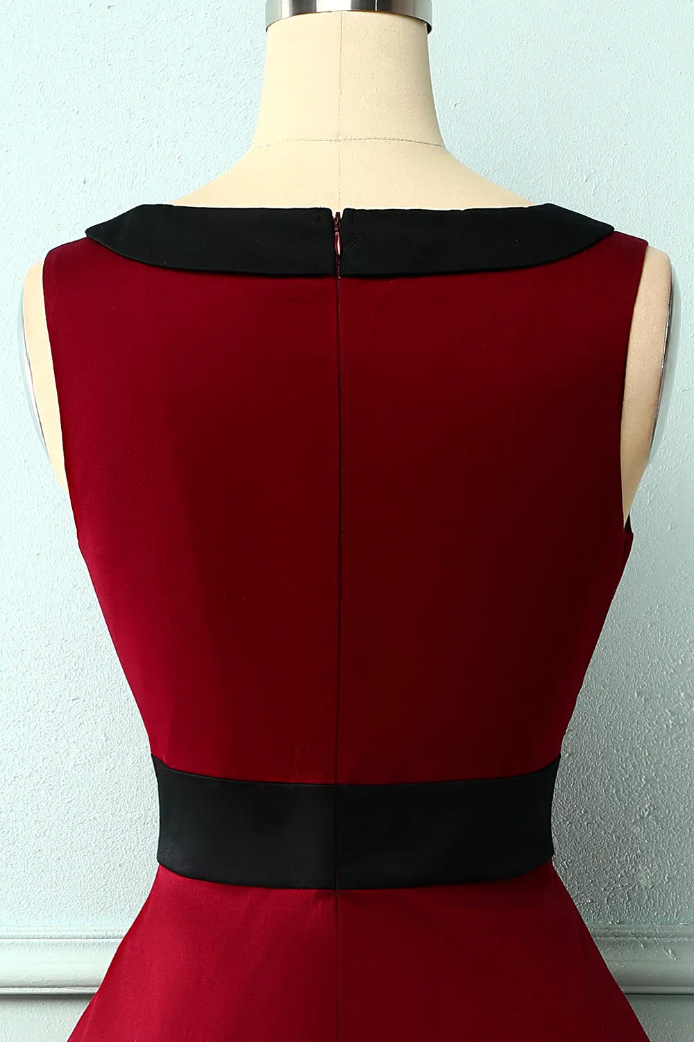 Vintage Burgundy Peter Pan Collar Dress sold by Zapaka product image thumbnail 4