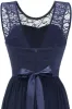 Navy Long Lace Bridesmaid Dress sold by Zapaka
